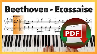 Beethoven  Ecossaise in G major WoO 23  Piano Sheet Music  Piano Tutorial [upl. by Younglove]