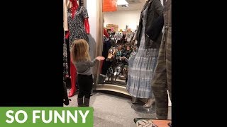 3yearold hilariously caught dancing in front of mirror [upl. by Lancelot865]