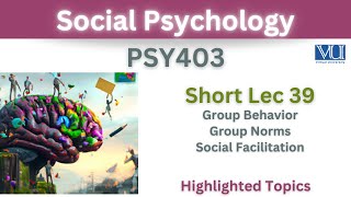 PSY403 Short Lecture 39Group BehaviorGroup NormsSocial FacilitationPsy403 lec 39Final Term [upl. by Attener22]