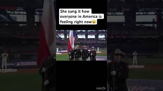 Ingrid Andress goes viral with rendition of national anthem viral trending america singer life [upl. by Franci589]