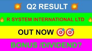 R SYSTEM INTERNETIONAL LIMITED Q2 RESULT r systems international ltd Market Result [upl. by Bale102]