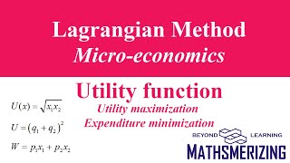 Lagrangian method  L2  Multivariable calculus  Microeconomics  Optimization  Utility function [upl. by Marcel]