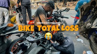 LIVE CRASH 😰 DUKE 390 BS6  ENGINE SEIZED  TOTAL LOSS [upl. by Rednijar]