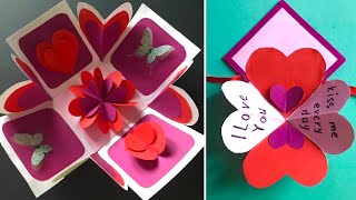 3D ОРИГАМИ Коробочкасердечко Как сделать открытку на 8 Марта Валентинка Origami Heart Box Envelope [upl. by Anielram]