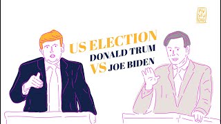 US ELECTION DONALD TRUMP VS JOE BIDENAFFINITY DESIGNER TUTORIALLINEART ILLUSTRATION BASED ON PHOTO [upl. by Winter]