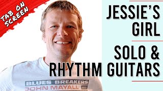 Jessies Girl  Guitar Solo and Rhythm Guitar Lesson Rick Springfield [upl. by Nefets]