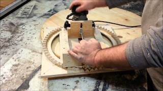 Router Jig  Cutting Spirals with Homemade Tool [upl. by Ramedlaw]