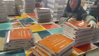 China book printing factory production steps spiral book prduction Feel relax cure and upcompress [upl. by Humfrid]