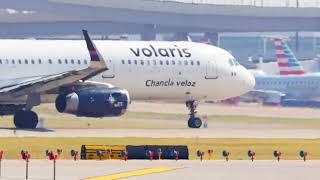 Volaris Airlines Airbus A321231 XAVLZ Taking off at DFW Airport to Mexico City [upl. by Demetria]