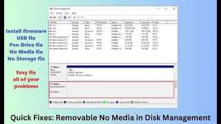 How to fix no media usb or hard drive  Usb firmware install  Usb fix [upl. by Arlina514]