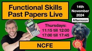 Part 2 NCFE Functionals Skills Maths Past Paper Live [upl. by Pedrotti838]