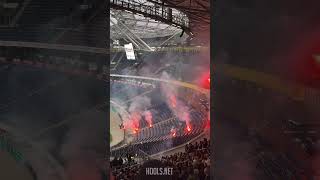 Eintracht Braunschweig fans throw flares during 2 Bundesliga game at Hannover [upl. by Noira]