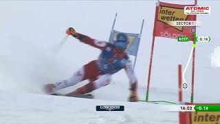 Marco Schwarz 🇦🇹  Solden giant slalom Oct 29 2023 1st run weareskiing atomic [upl. by Eiramlirpa753]