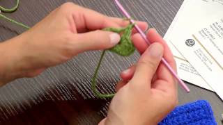 Making a Crochet Flower with Red Heart [upl. by Dinnie]