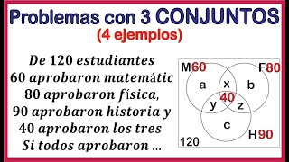 CONJUNTOS 10 Problemas con 3 conjuntos [upl. by Clotilda]