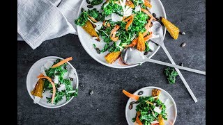 Kale Salad with roasted Corncob I FOODBOOM Global [upl. by Edroi]