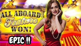 MASSIVE  Winning Session on All Aboard Slot Machine [upl. by Lohcin]