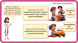 LAS EMOCIONES Y LOS SENTIMIENTOS aprende a entender tus reacciones  Educación primaria PRIMERO [upl. by Pine]