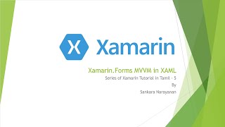 Xamarin Basics Tutorial in Tamil Part  5  XamarinForms MVVM in XAML [upl. by Nnasor]