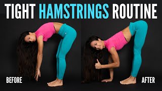 TIGHT HAMSTRING STRETCHES  Follow Along Routine for Beginners [upl. by Mailiw]