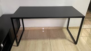 Mesa Escrivaninha Industrial 135cm Trevalla Kuadra ME135E10 Preto Onix Unboxing e montagem [upl. by Inalak]