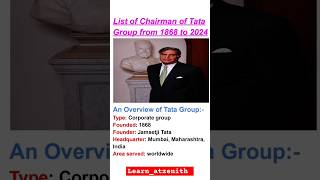 List of Chairman of Tata Group 😍💥💥shorts news [upl. by Memory]