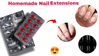 DIY  Nail extension At Home  How To Make Nail extension at Home  Ghar pe Amazing Nail Extensions😍 [upl. by Onivag]