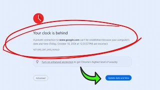 How to Fix Clock Error quotyour clock is behindquot in Google Chrome [upl. by Ardyth]