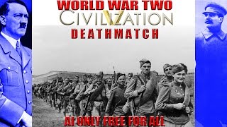 Civ 5 World War 2 AI Only Deathmatch [upl. by Akeenat696]