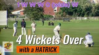 4 Wicket Over with a HATRICK cricketshorts cricketfans cricket cricketlovers crickethighlights [upl. by Tanberg]