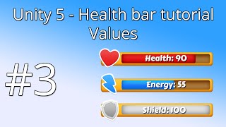 3 Unity 5 health bar tutorial  Values [upl. by Ahsenauq621]