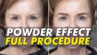 PowderOmbré eyebrow tattoo on MATURE SKIN  ShadedPowdered brows  REAL RESULTS  Eye Design NY [upl. by Releyks]