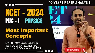 KCET 2024 PHYSICS  1st PUC  Weightage  Important Concepts kcet physics [upl. by Ahsyla]