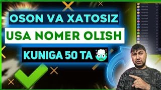 TEKINGA USA NOMER OLISH  CHEKSIZ NOMERLAR  YANGI USULDA OSON VA XOTISIZ KUNIGA 50 TA [upl. by Wester364]