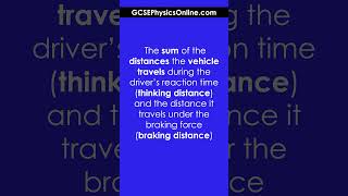 Stopping Distance Definition  GCSE Physics [upl. by Hera]