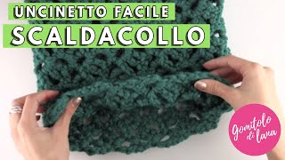 SCALDACOLLO ALLUNCINETTO FACILE con punto traforato spiegato lentamente crochet cowl [upl. by Mcnutt]