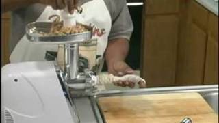 Creole Shrimp Sausage Recipe  Stuffing a Shrimp Sausage [upl. by Ahsit]