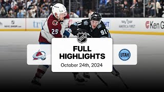 Avalanche at Utah Hockey Club  October 24 2024  NHL Full Game Highlights [upl. by Phiona900]