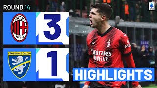 MILANFROSINONE 31  HIGHLIGHTS  MaignanPulisic linkup secures home win  Serie A 202324 [upl. by Rosalind712]