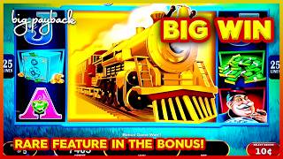 I GOT THE BIG TRAIN on All Aboard Gold Express Slots PLUS ALL ABOARD MIGHTY PANDA [upl. by Anaitsirc]