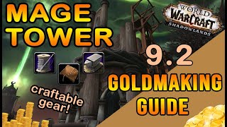 Best Crafted GEAR to SELL for Mage Tower Make Gold with MoP Professions 92 Shadowlands WoW [upl. by Ellierim]