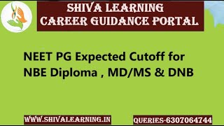 NEET PG Expected Cutoff for NBE Diploma  MDMS amp DNB [upl. by Lola29]