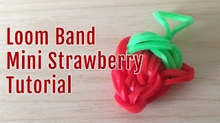 Making a loom bands mini strawberry fruit charm [upl. by Ottie821]