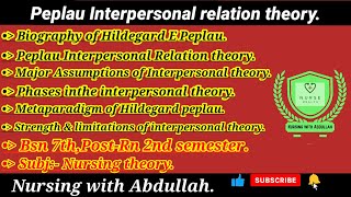 Interpersonal relations theory in urdu Bsn 7thPostRn 2nd semester Nursing theory [upl. by Kronfeld]