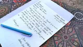 How To Write A Letter With Beautiful Handwriting॥ Letter Writing In Calligraphy Style॥ [upl. by Yelrahc]