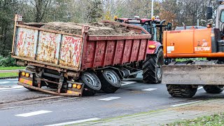 Te zware aanhangwagen zakt door wielen in VelsenNoord [upl. by Kohler]