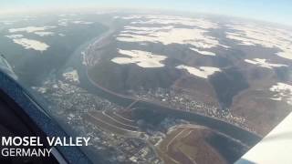 Polaris FK14 scenic flight to Trier  Beautiful Winter Landscapes [upl. by Bevon604]