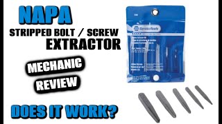 Napa Stripped Bolt  Screw Extractor  Product Review [upl. by Yraek]