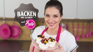 Rezept für Mini Pavlova  Backen mit Globus amp Sallys Welt 6 [upl. by Oleic]