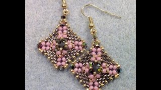 Pretty Peyote Earrings Tutorial [upl. by Ardnasak]